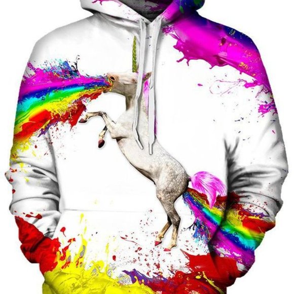 Psychedelic Sick Unicorn Hoodie - Picture 1 of 3